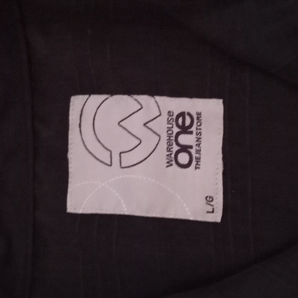 Men's Black Button Up Short Sleeve with Pocket Large - Picture 4 of 4